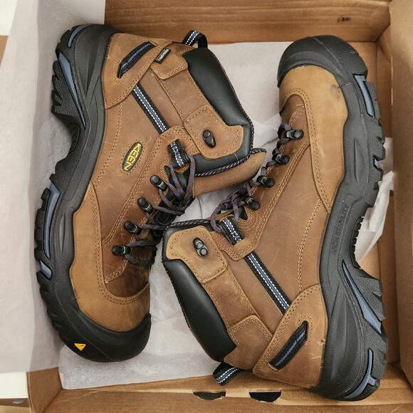 KEEN Utility Mens Work Boots, Bison/Ensign Blue, 14 US main image 5